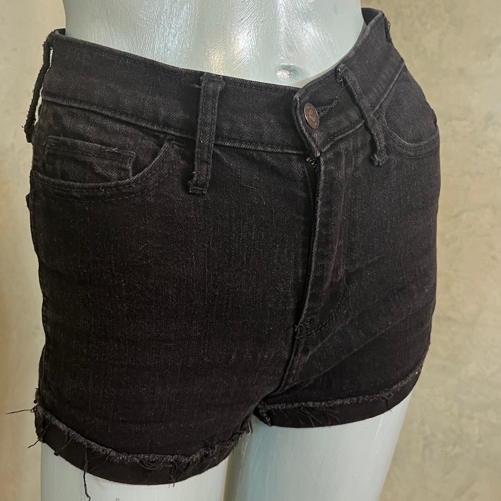 Black Denim Jean Shorts, HOLLISTER, Size 00